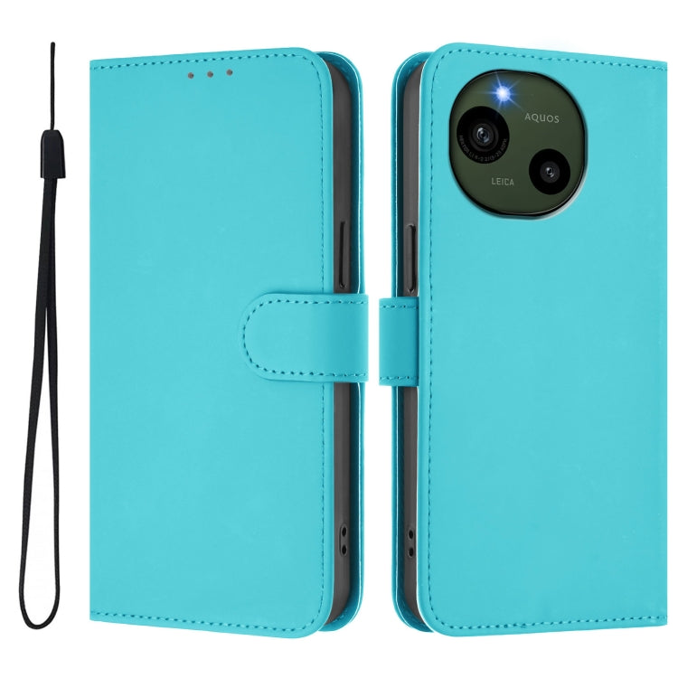 Funda de Piel Sintética con Cordón para Sharp Aquos R9/Sh-51E (Azul Lago)