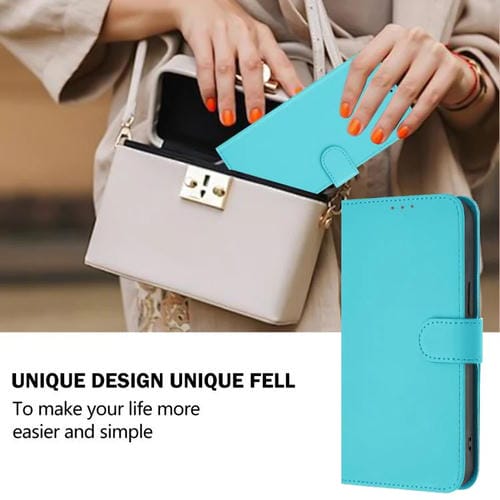 Funda de piel con cordón para Tecno Camon 40 Premier Skin Feel (azul lago)