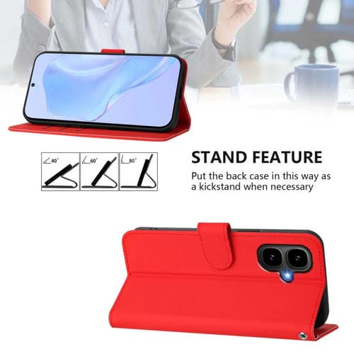 Funda de piel sintética con cordón para Tecno Pop 10 (color sólido) (rojo)