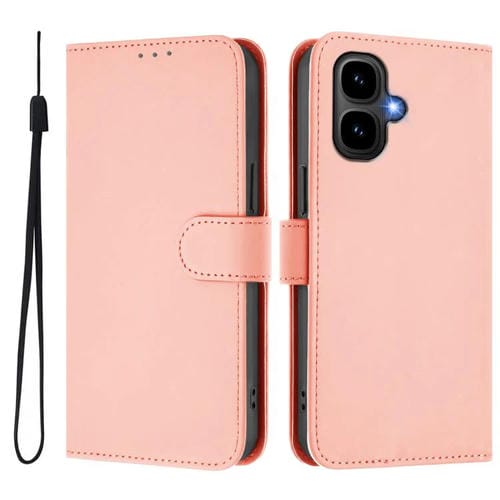 Funda de piel con cordón para Tecno Pop 10, color liso y tacto suave (rosa)