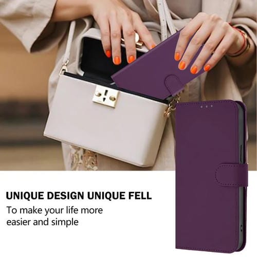 Funda de piel con cordón para Tecno Pop 10, color liso y tacto suave (violeta)