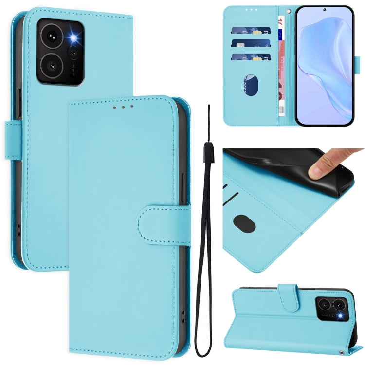 Funda de Cuero para Teléfono HMD Skyline Skin Feel con Cordón (Azul Cielo)