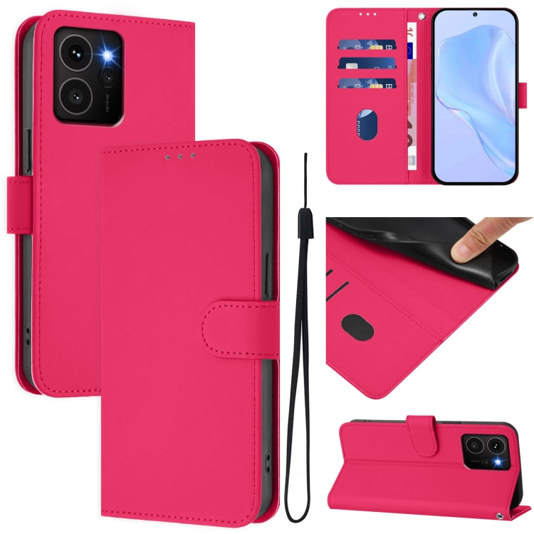 Funda de Cuero para Teléfono HMD Skyline Skin Feel con Cordón (Rojo Rosa)