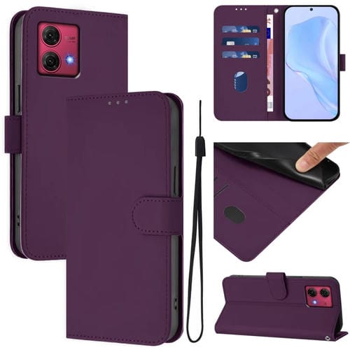Funda Piel Sintética con Cordón para Motorola Moto G84 5G (Sólido)