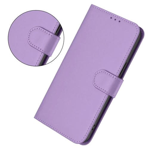 Funda de cuero con textura de piel y cordón para Motorola Moto G15 Power (morado lavanda)