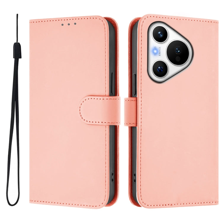 Funda de Piel con Cordón para Teléfono Huawei Pura 70 Skin Feel (Rosa)