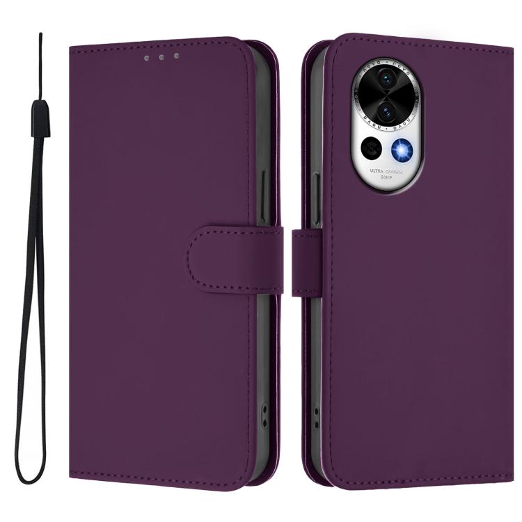 Funda de Piel con Cordón para Huawei Nova 13 y Nova 12 con Tacto de Piel (Violeta)