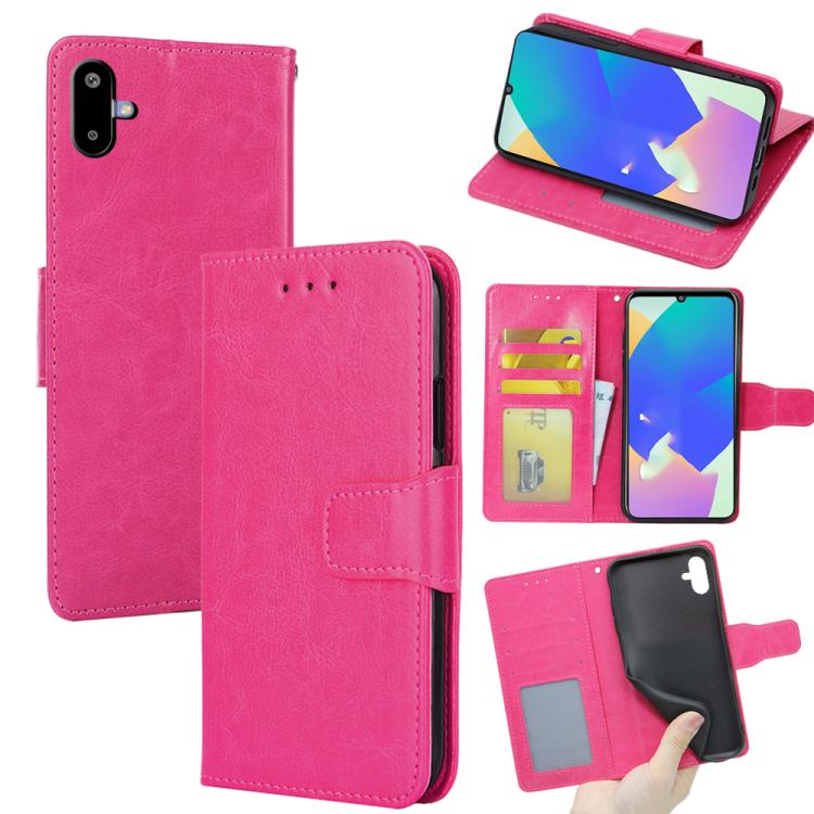 Funda de cuero con textura de cristal para Samsung Galaxy F06 5G (rosa)