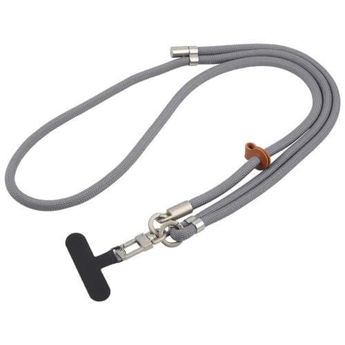 Cordón para cuello ajustable antipérdida con hebilla plateada 8mm para teléfono móvil (Gris Oscuro)