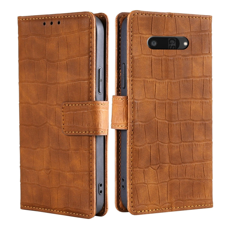 Funda de Piel con Cierre Magnético para Kyocera Digno Sx4 5G (Marrón)
