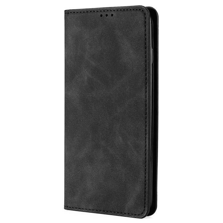Funda de cuero magnética con textura de piel para Samsung Galaxy Xcover 7 Pro 5G (negra)