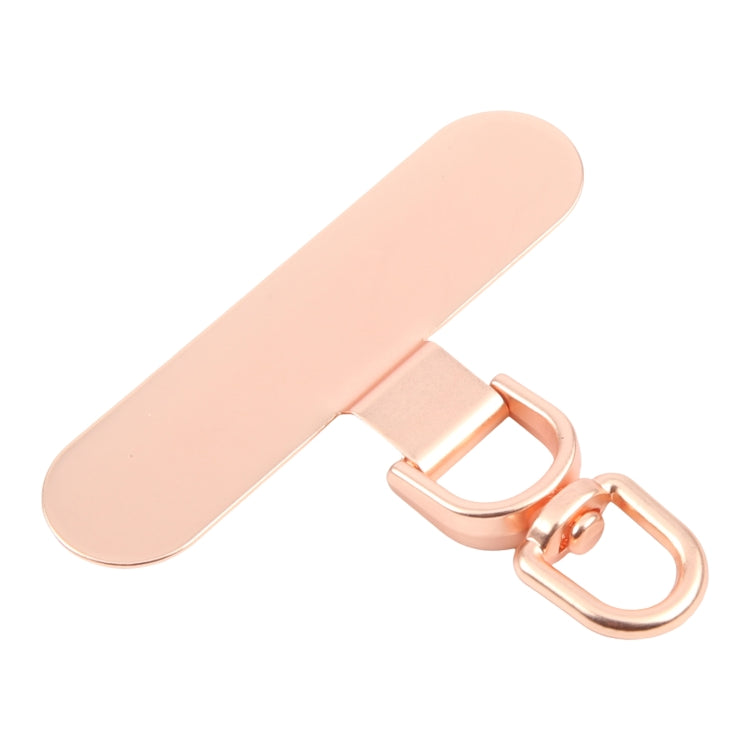 Junta de Fijación para Cordón de Teléfono Móvil Metal Ovalado Rotación 360 Grados (Oro Rosa)