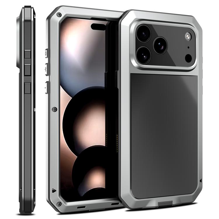 Funda metálica triple a prueba de RedPepper para iPhone 17 Pro (plateada)