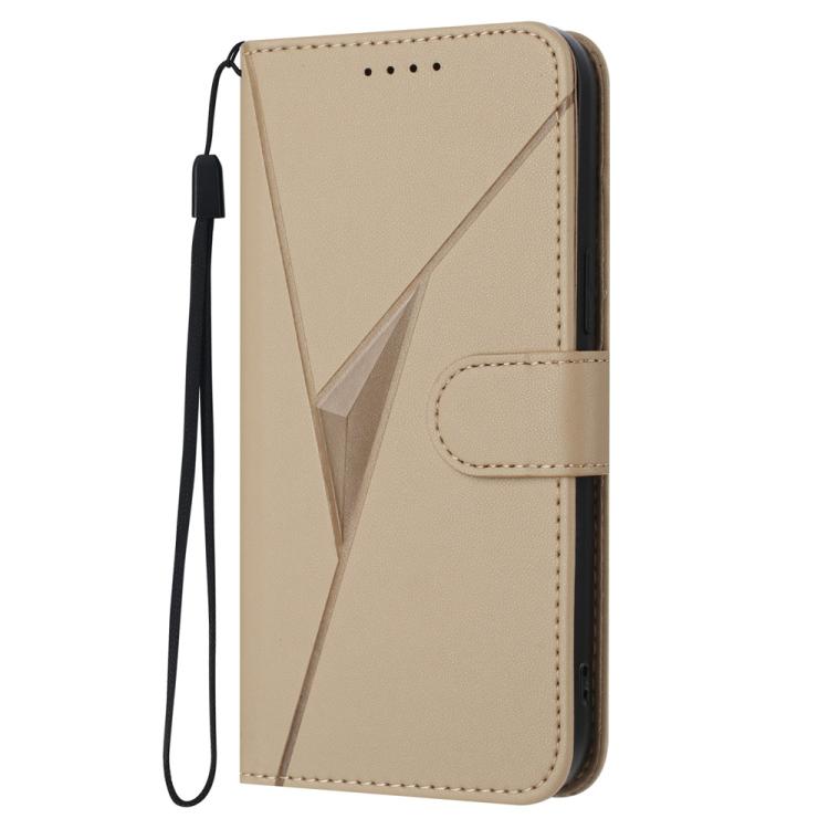 Funda de cuero con hebilla y diseño triangular para Samsung Galaxy S25 FE 5G (dorada)