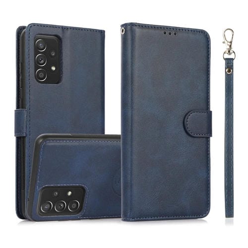 Funda de Cuero Samsung Galaxy A13 4G Tapa Trasera Magnética Desmontable 2 En 1 (Azul)
