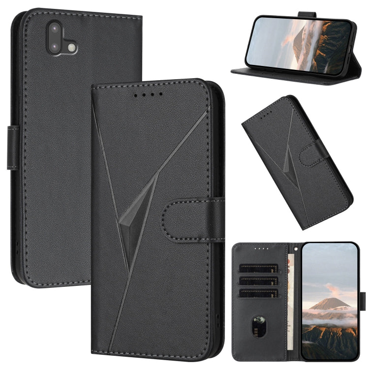 Estuche de Cuero con Hebilla para Teléfono Fujitsu Arrows U 801Fj (Negro)