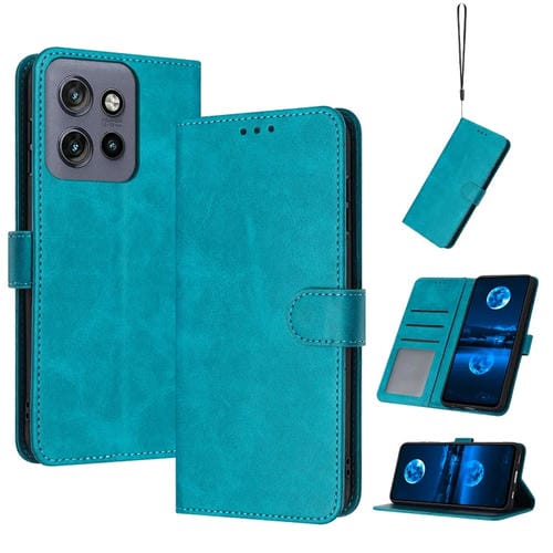 Funda de Piel Sintética con Textura de Piel de Becerro para Motorola Edge 50 Neo (Verde)