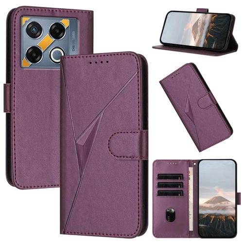 Funda de Cuero con Cierre de Hebilla y Diseño Triangular para Infinix GT 20 Pro (Morado Oscuro)