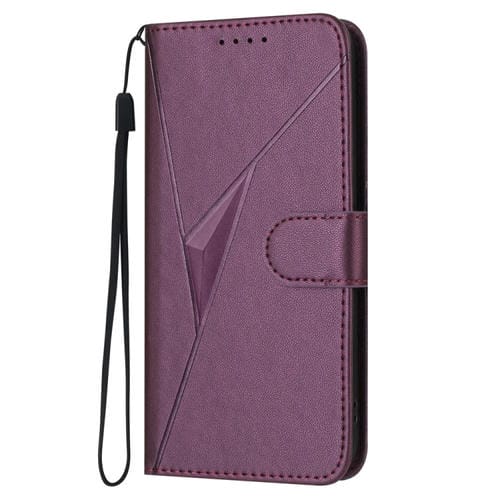Funda de Cuero con Cierre de Hebilla y Diseño Triangular para Infinix GT 20 Pro (Morado Oscuro)