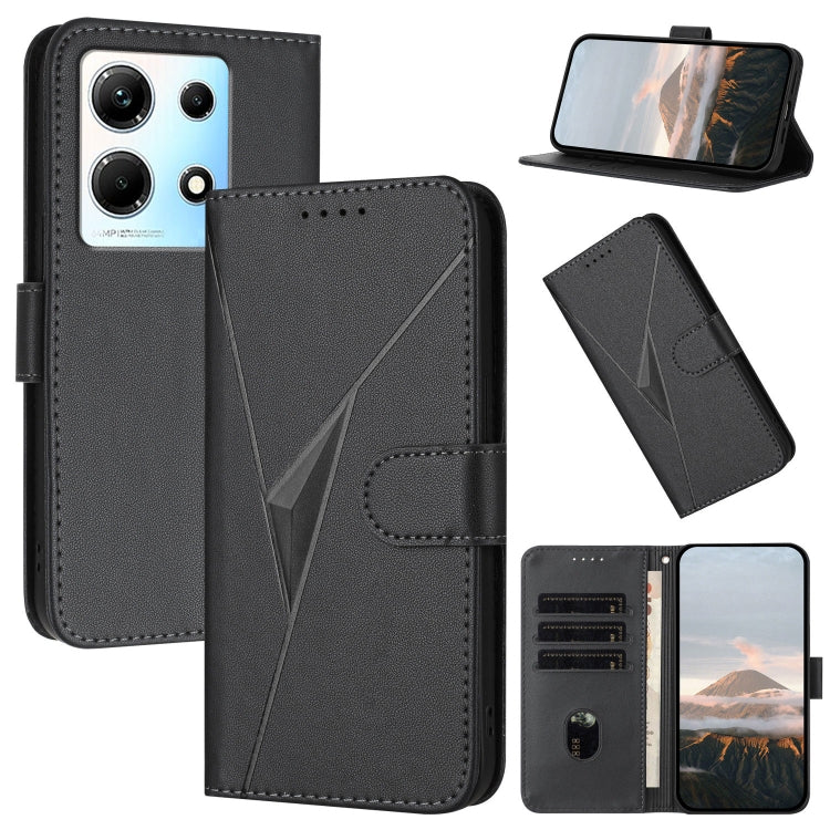 Funda de Cuero con Cierre de Hebilla y Diseño Triangular para Infinix Note 30 4G (Negro)