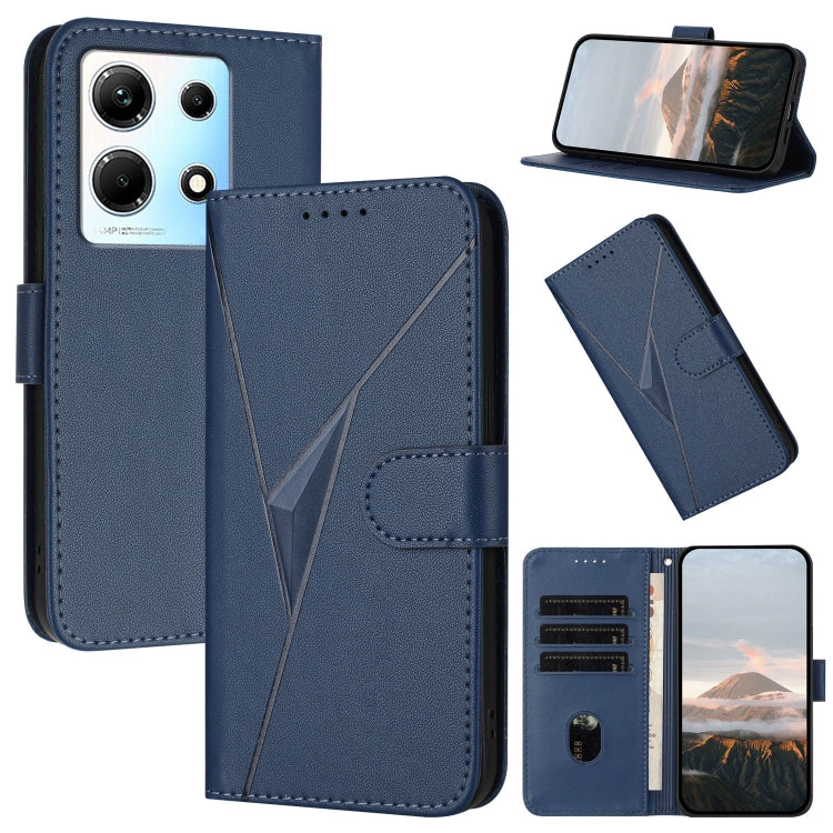 Funda de Cuero con Cierre de Hebilla y Diseño Triangular para Infinix Note 30 4G (Azul Real)