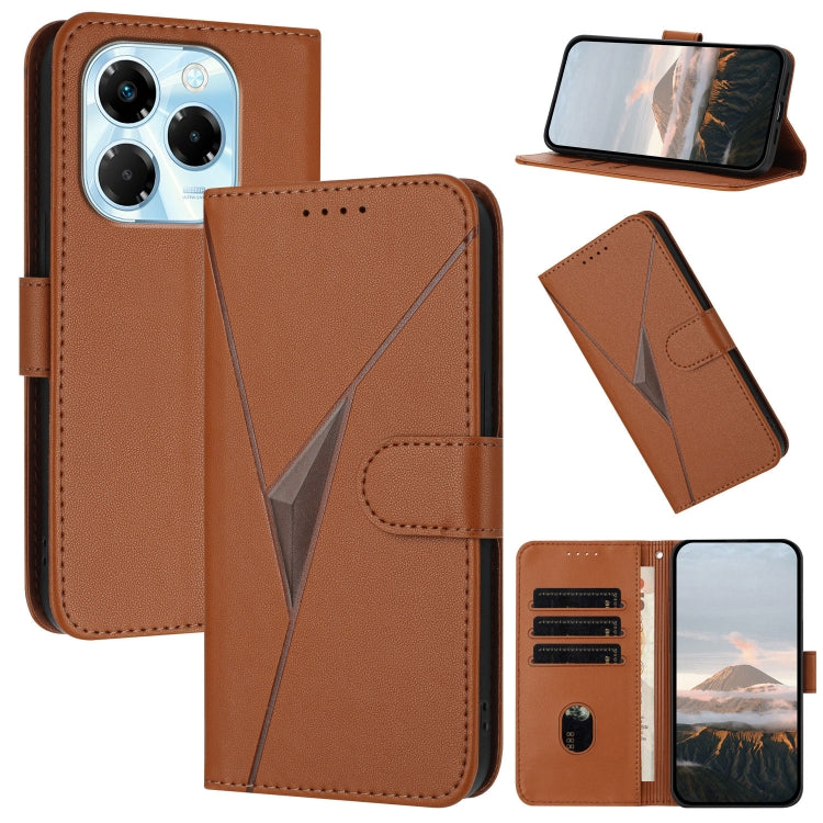 Funda de Cuero con Cierre de Hebilla y Diseño Triangular para Infinix Note 40X 5G (Marrón)