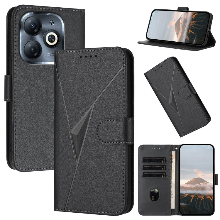 Funda de Cuero con Cierre de Hebilla y Diseño Triangular para Infinix Smart 8 (Negro)