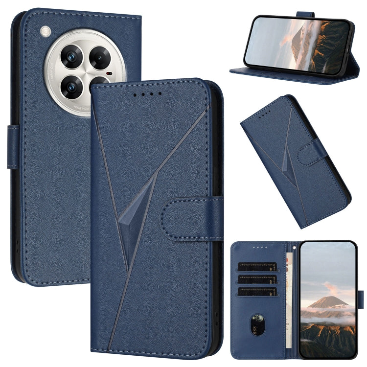 Funda de Cuero con Cierre de Hebilla y Diseño Triangular para Infinix Zero 40 4G/5G (Azul Real)