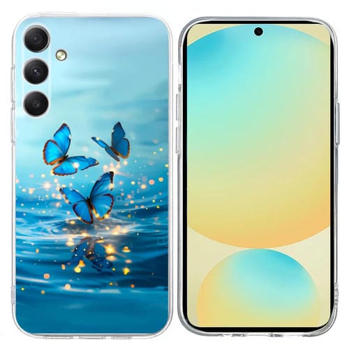 Funda TPU Samsung Galaxy A34 5G Patrón Pintura Colorida (Mariposas Azules)