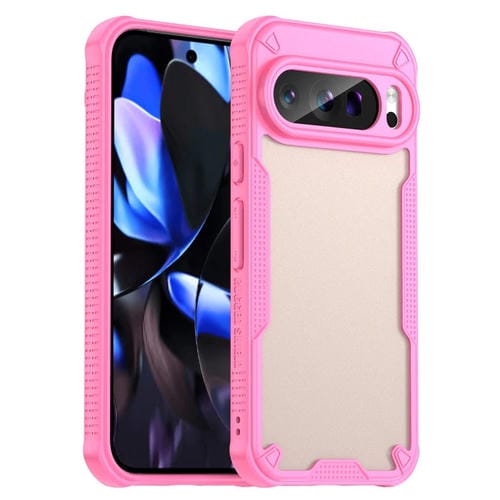 Funda híbrida TPU y PC con protección Glaseada para Google Pixel 9 Pro (Rosa)