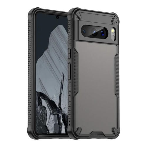 Funda híbrida TPU y PC con protección glaseada para Google Pixel 8 Pro (Negra)