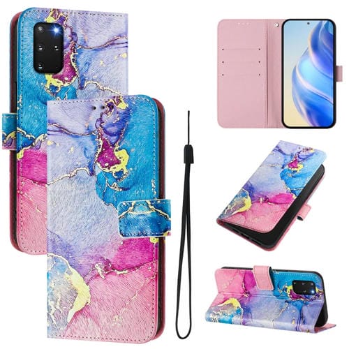 Funda de Cuero Samsung Galaxy S20+ Patrón Dibujo Artístico Mármol Colorido