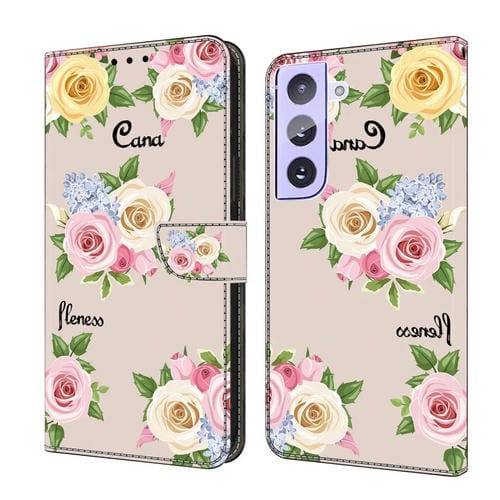 Funda de Cuero para Samsung Galaxy S21+ 5G Pintada a Mano Flores de Colores