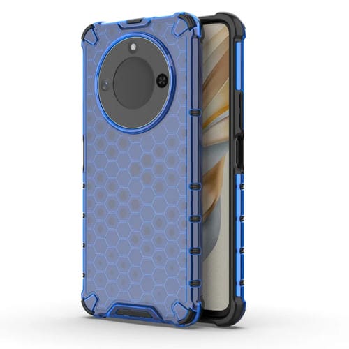 Funda para Teléfono Honor X60 a Prueba de Golpes Diseño Panal de Abeja (Azul)