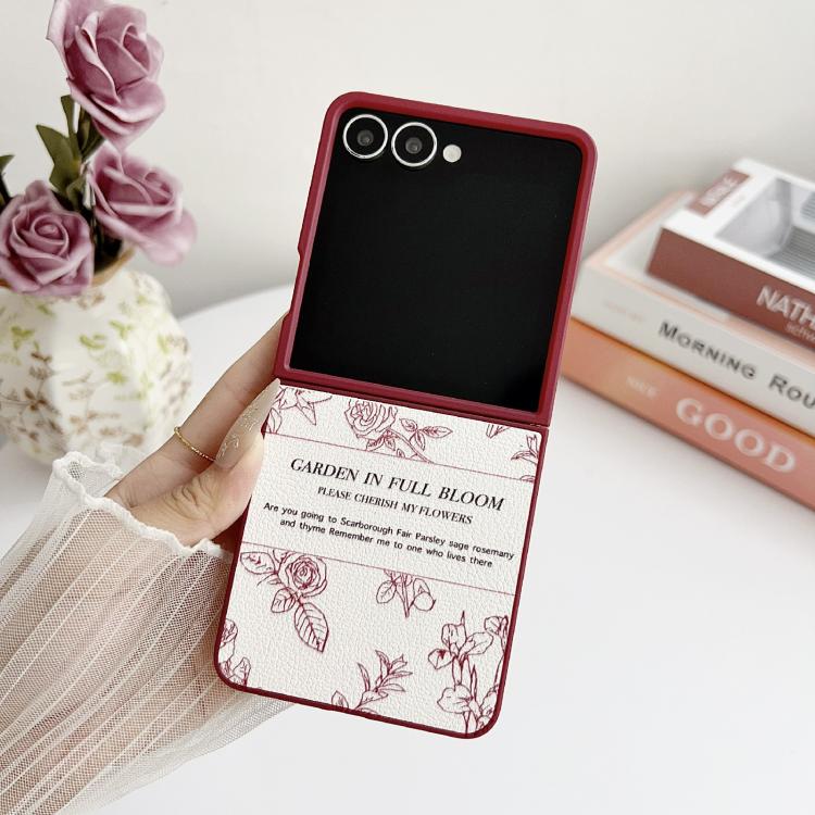 Funda con estampado de flores para Samsung Galaxy Z Flip7 5G (rosa)