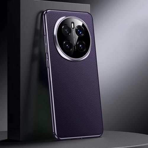 Funda de Cuero Genuino con PC para Honor Magic7 (Morado Oscuro)