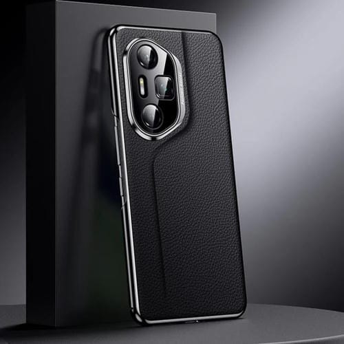 Funda de Cuero Genuino con Tapa para PC Honor 300 Pro (Negro)