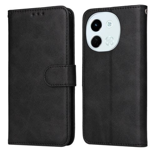 Funda de Piel Sintética con Tapa y Textura Clásica de Becerro para Tecno Spark 30 5G/Pova 6 Neo 5G (Negro)