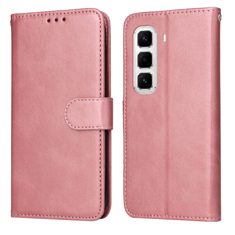 Funda de Cuero con Tapa para Infinix Hot 50 Pro+ 4G (Oro Rosa) Textura Clásica Becerro