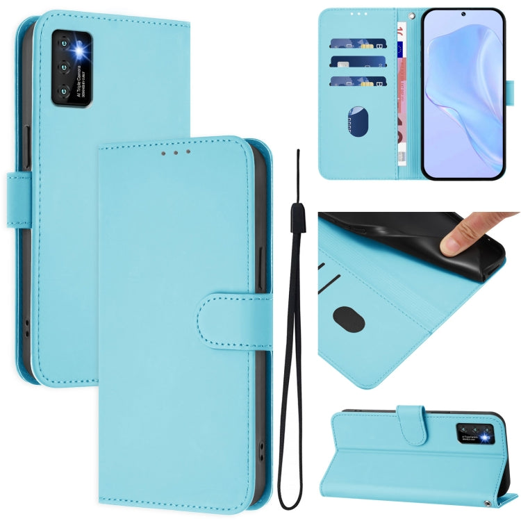 Funda de Piel con Cordón para Teléfono Cubot P50 Skin Feel (Azul Cielo)
