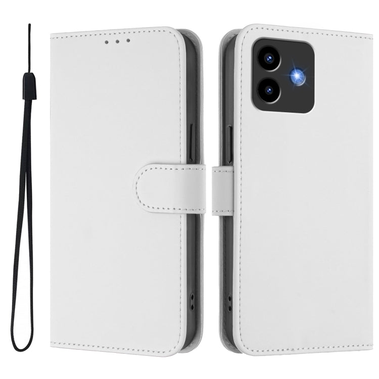 Funda de Piel Sintética con Cordón para Cubot Note 40 con Tacto de Piel (Blanco)