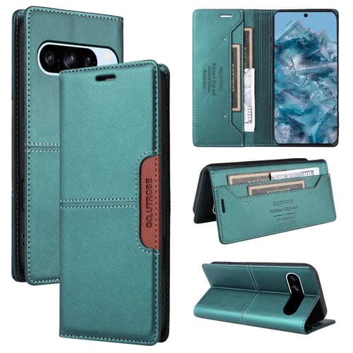 Funda de Cuero Antirrobo RFID Gqutrobe G01 para Google Pixel 8 Pro (Verde)