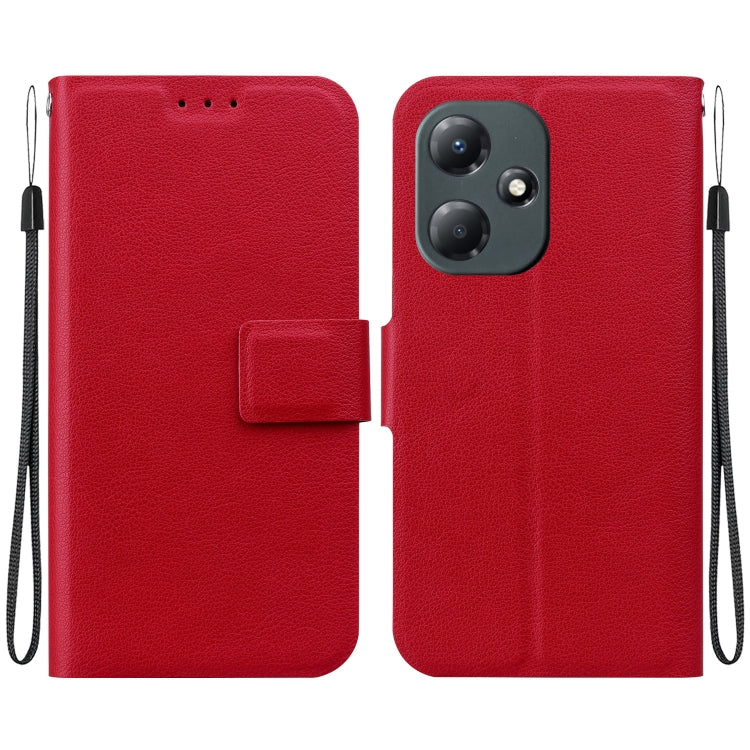 Funda de Cuero Ultrafina con Hebilla Magnética para Infinix Hot 30 Play (Rojo)