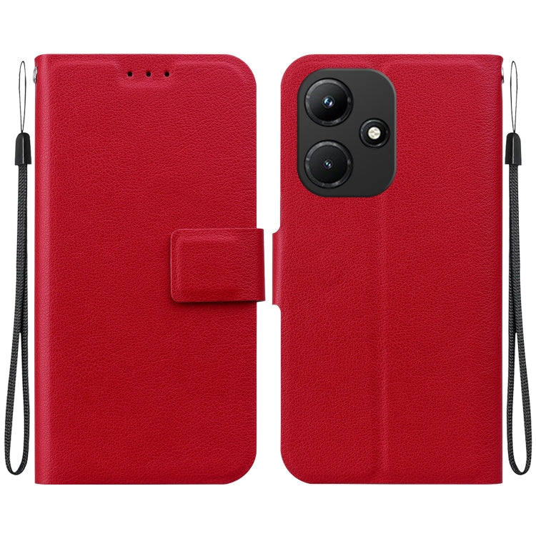 Funda de Cuero Ultradelgada con Hebilla Magnética para Infinix Hot 30I (Rojo)