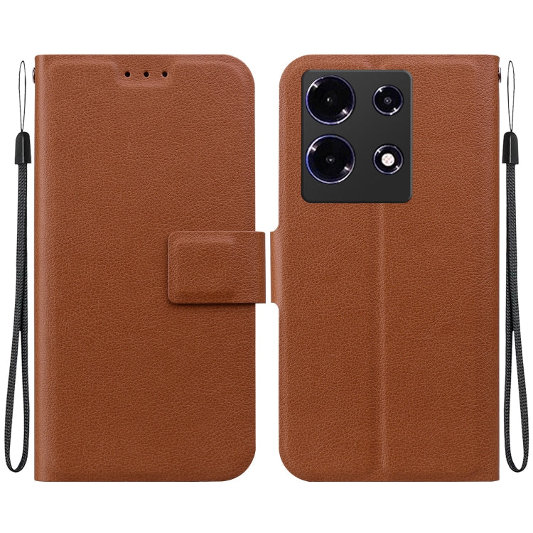 Funda de Cuero con Hebilla Magnética Ultrafina para Infinix Note 30 4G/5G (Marrón)