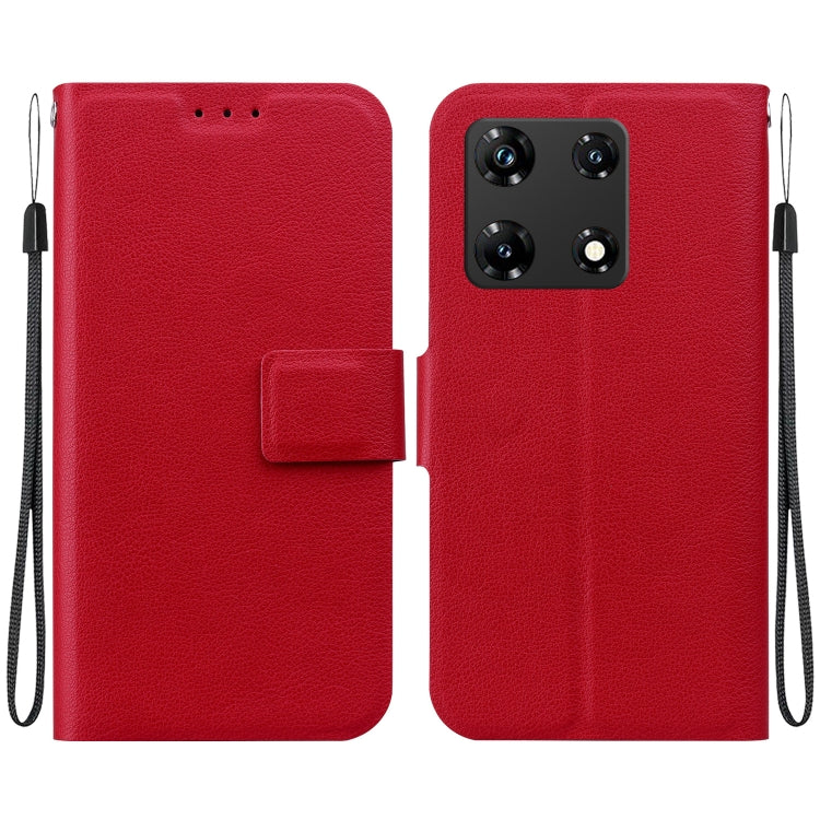 Funda de Cuero Ultrafina con Hebilla Magnética para Infinix Note 30 Pro (Rojo)