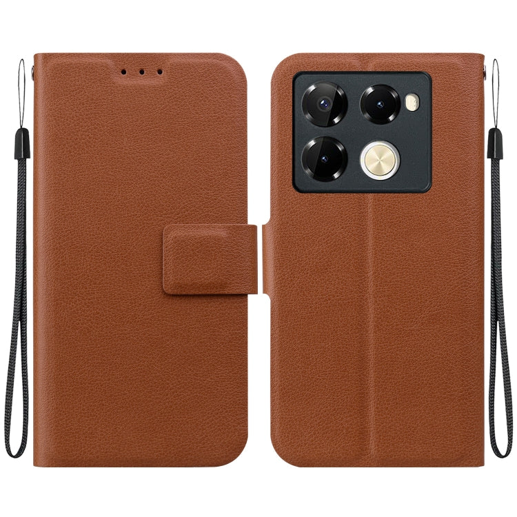 Funda de Cuero con Hebilla Magnética Ultrafina para Infinix Note 40 Pro 4G/5G (Marrón)