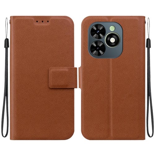 Funda de Cuero con Hebilla Magnética Ultrafina para Tecno Spark Go 2024/Spark 20 (Marrón)