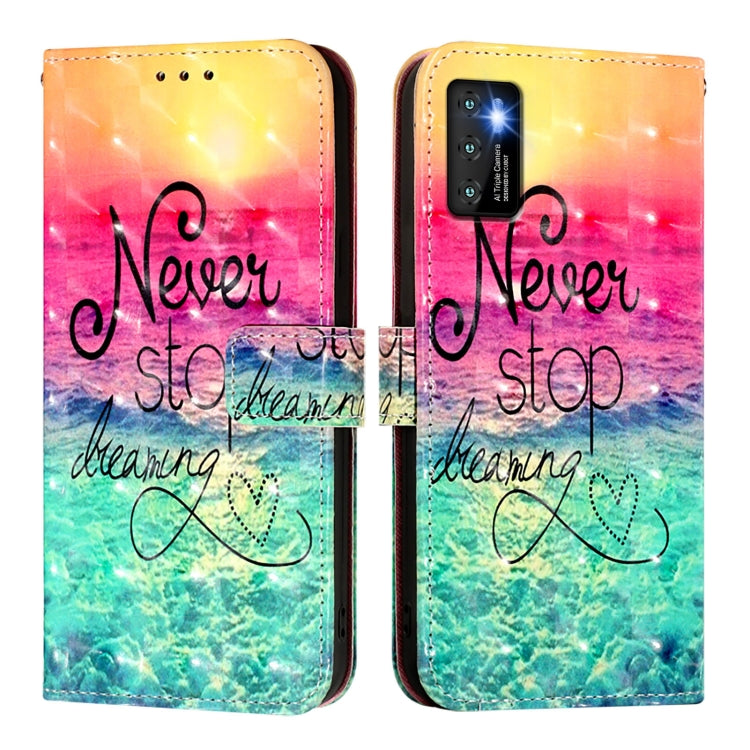 Funda de Cuero con Tapa Horizontal con Pintura 3D para Cubot P50 (Chasing Dreams)