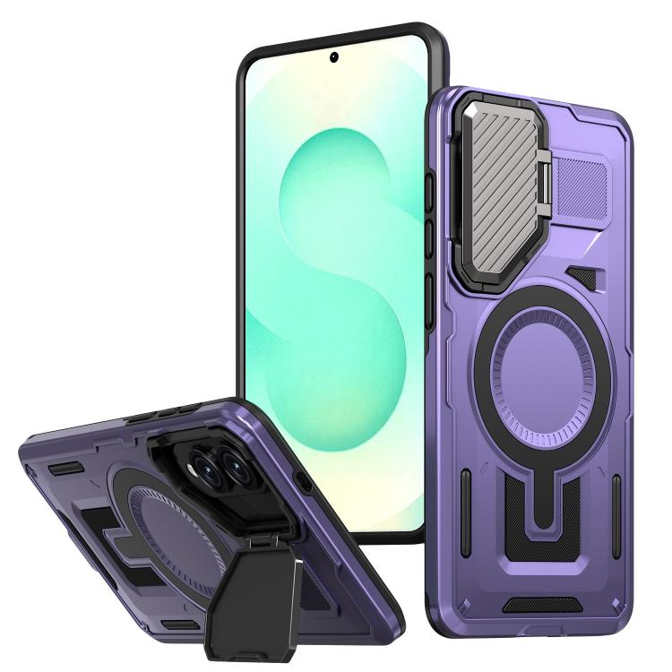 Funda con marco protector MagSafe para Samsung Galaxy S25 Edge 5G (morado)